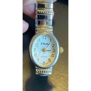 Women's Two Tone Eikon Watch, Thick Magnifying Crystal, Expansion Band